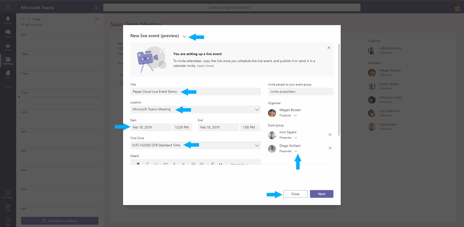 Microsoft Teams Online Live Event Pepas Cloud